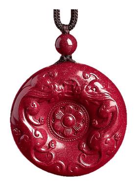 正品万山朱砂晶体心经貔貅吊坠