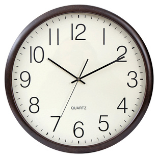 2025年新款枫叶挂钟客厅静音实木简约时钟家用客厅现代装饰石英钟