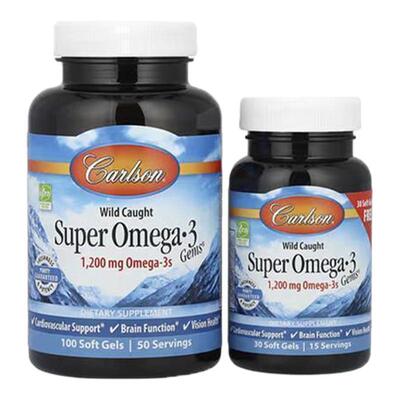 Carlson深海野生鱼油1200mg omega3眼睛记忆好心脏血管健康