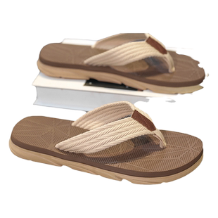 拖鞋男士人字拖夏季外穿防滑2026新款男式凉拖布带夹脚沙滩凉鞋男