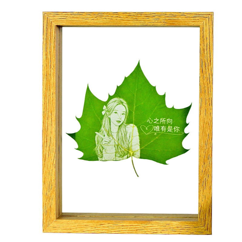 树叶雕刻照片定制礼物送女友闺蜜老婆老师生日节日纪念礼物摆件