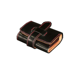 手工皮具 镜面马臀皮 枥木 手造 搭扣 短款 卡包 钱包 皮夹 财布