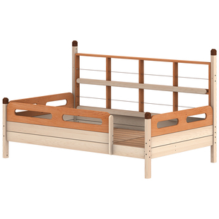 孩在 树屋低床 小户型置物架搭配拖床全实木简约儿童床