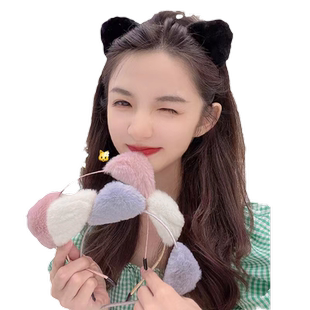 韩国可爱猫耳朵发箍女洗脸毛绒绒发卡超萌少女新发饰发带头箍头饰