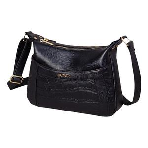 包包女2025新款潮妈妈款多隔层单肩斜挎包女大包鳄鱼纹真皮新月包