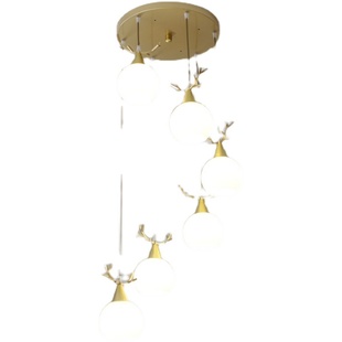 北欧风格旋转楼梯间吊灯别墅中空复式loft公寓现代简约客厅长吊灯