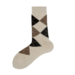 Beeffsocks 经典再现 老钱风 羊毛|复古英伦菱形 中筒袜 学院风