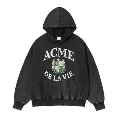 ADLV印花连帽卫衣25年新款复古做旧男女士巨好看的早秋一整套上衣