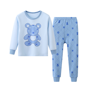 100%纯棉加肥加大胖童内衣单件上衣男女大童秋衣全棉毛衫睡衣线衣