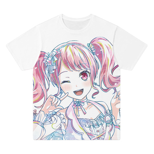 BanGDream Pastel Palettes 丸山彩 冰川日菜 短袖T恤动漫痛衣服