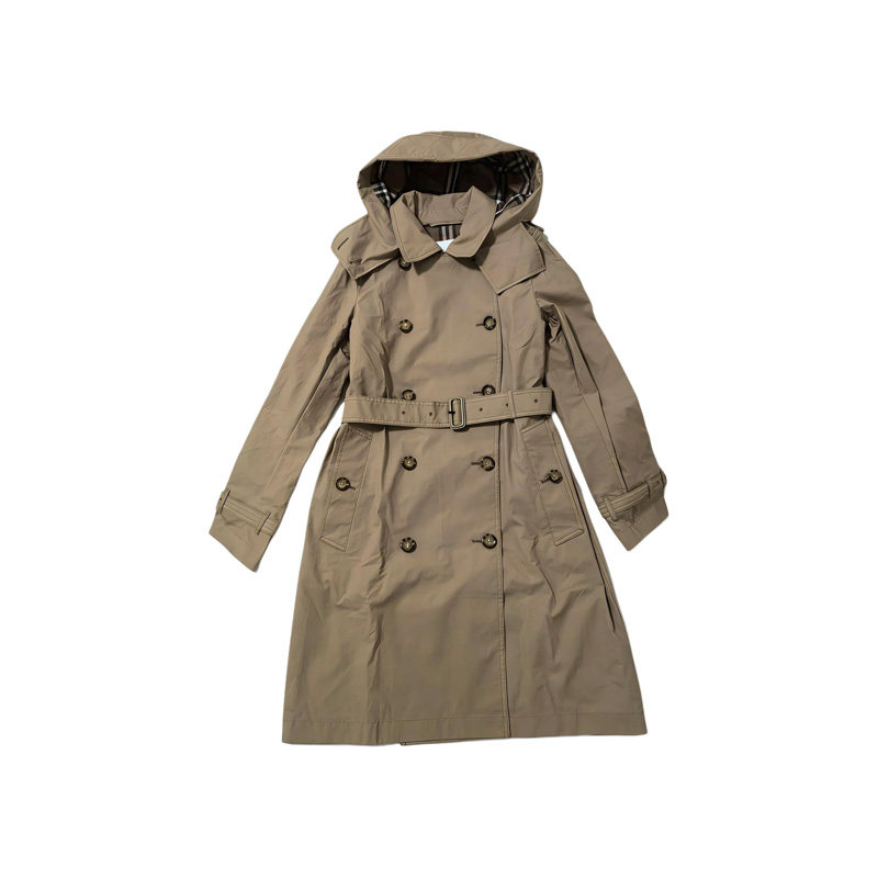 【自营】BURBERRY/博柏利春秋女士双排扣中长款风衣外衣81222411