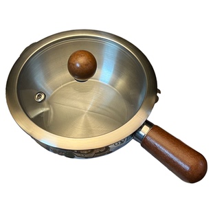 304不锈钢泡面碗可明火电磁炉一人食锅胡桃木手柄沙拉碗小吃碗