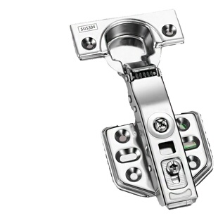 304不锈钢2.0厚阻尼液压缓冲橱柜衣柜门中弯半盖飞机合页烟斗铰链