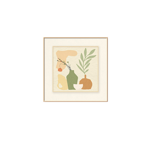 餐厅装饰画小清新绿色系饭厅餐桌挂画原木奶油风艺术卧室床头壁画