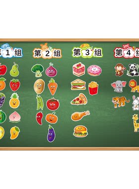 水果动物蔬菜食物饮料早教磁性贴