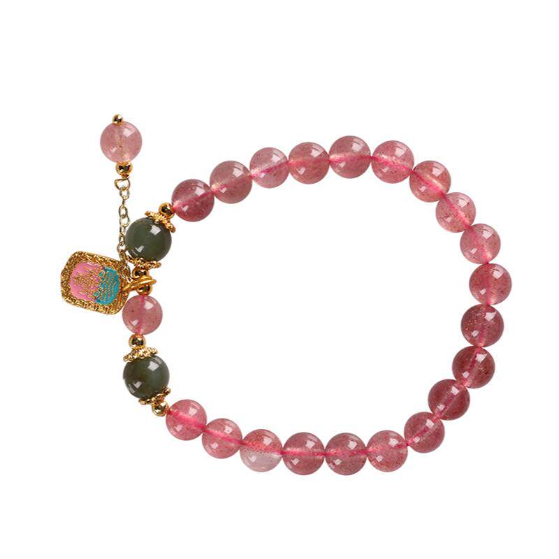 灵机麦玲玲草莓晶真爱手链五条经扎基拉姆手串手链女款2026新款