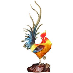 金鸡报喜铜摆件客厅大公鸡吉祥物十二生肖铜鸡五彩怒晴鸡乔迁礼物