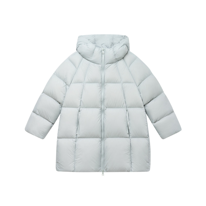 OPCP儿童羽绒服冬季新款女童保暖三防面包服中大童连帽外套中长款