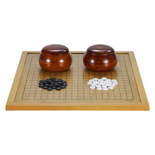 实木包边围棋棋盘套装儿童初学中国象棋二合一云子五子棋送礼比赛