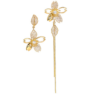 长款不对称耳饰女耳钉耳坠流苏耳环女纯银2026新款爆款高级感轻奢