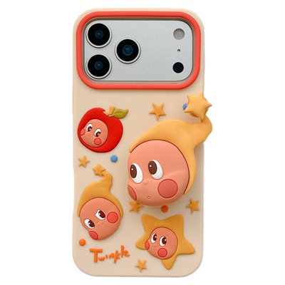 MoreRex立体可爱卡通星星小人支架适用苹果17手机壳iphone16promax新款15pro软硅胶14防摔保护套13创意17女款