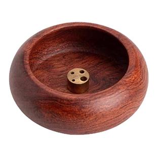 巴花黑檀木质迷你小香插香座香托旅行室内熏香沉香檀香多孔线香炉