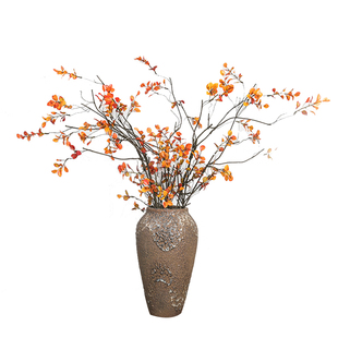 宋式美学手感秋叶仿真娟花长枝落地花束枯枝假花摆放花艺装饰花卉