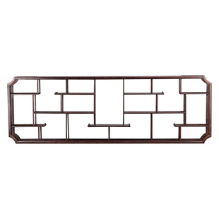 鸡翅实木小博古架现代中式挂壁式挂墙上多宝阁茶壶置物架仿古董架