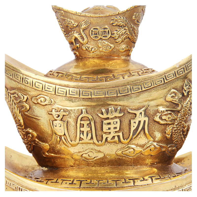 纯铜金元宝摆件招财工艺品大号客厅店铺家居饰品摆设开业礼品