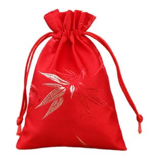 富贵竹小号8*10厘米绸布首饰袋子百财旺福装粗盐袋子【富贵竹】