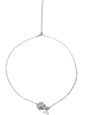 优雅浪漫玫瑰贝珠项链精致气质