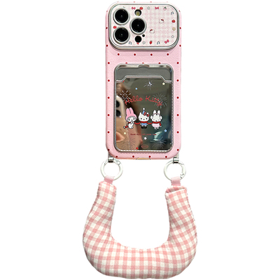 lizardhill 超可爱镜面kt适用苹果17promax手机壳女16pro全包防摔iphone15斜挎可调节背带挂绳14pro可爱独特