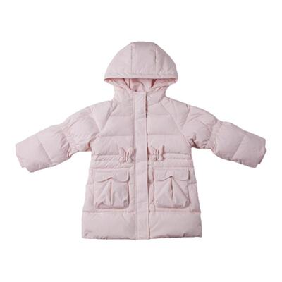 商场同款Abckids女童冬款连帽保暖白鸭绒羽绒服外套F451209243