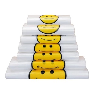 透明笑脸袋加厚外卖打包袋食品包装马夹袋笑脸袋垃圾袋食品手提袋