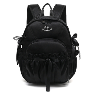LOLA DESIGN蝴蝶结双肩痛包 25年秋冬新品少女娃包多功能可拆背包