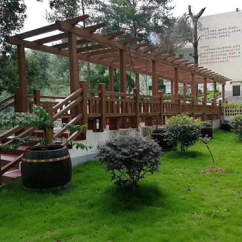 厂家供应仿木花架 仿木廊亭厂家批发仿木花架水泥仿木护栏混凝土