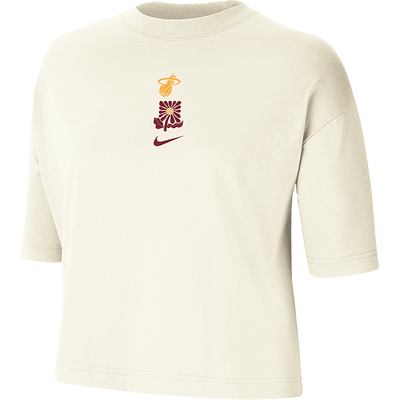 Nike/耐克正品迈阿密热火队Courtside女士宽松T恤FV9374-901