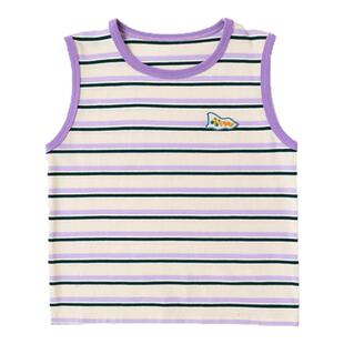 【山系户外】嘟嘟家宝宝背心条纹撞色儿童夏装上衣男童无袖T恤潮