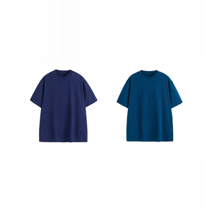 XAKA 260g复古小领口索罗娜短袖t恤男宽松纯色打底衫凉感速干半袖