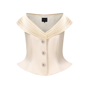 [甄选3折]NanaJacqueline缎面套装女复古宫廷收腰上衣配鱼尾半裙