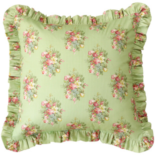 棉斜纹花边抱枕靠枕套垫家用汽车沙发护腰大号美式法式现代定制