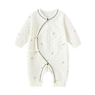 babylove【安心柔】新生儿连体衣春秋纯棉初生婴儿衣服花韵点瑶