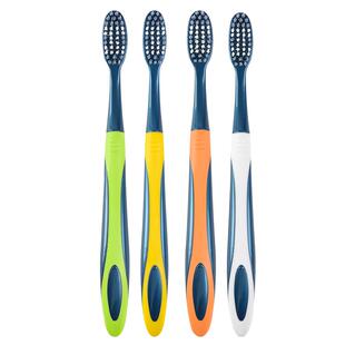 中硬毛牙刷成人款家用家庭装中毛大头情侣女男士专用8支组合套装