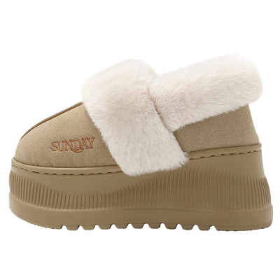 厚底增高8cm棉拖鞋女款冬季外穿