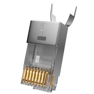 亿网达七类水晶头镀金万兆超六类屏蔽网线CAT7铜壳RJ45粗八类接头