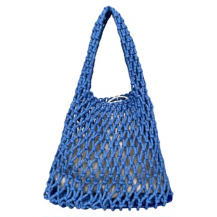 糖果色棉线编织包新款镂空手拎包多巴胺色编织包手腕包手提包包女