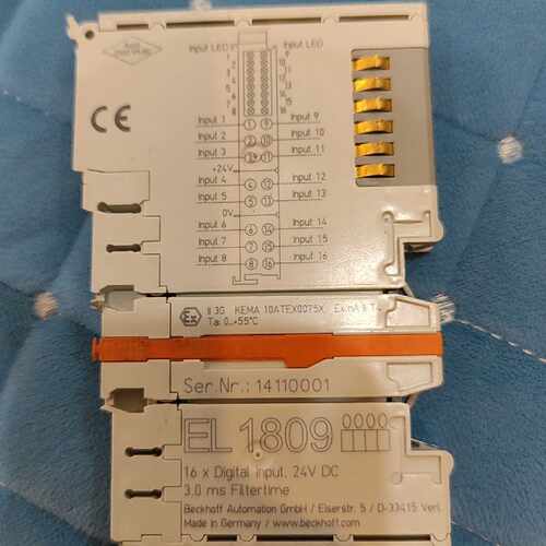 溢价-@倍福EL1809数字输入模块，16路输入，24V DC供电
