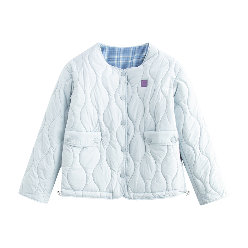 riverstone plus 双面穿可爱圆领口袋棉衣女冬季加厚夹克棉服上衣