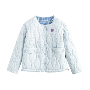 riverstone plus 双面穿可爱圆领口袋棉衣女冬季加厚夹克棉服上衣