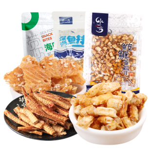 水一方鮟鱇鱼骨鱼排酥即食鳕鱼香酥鱼骨头鱼干海鲜休闲海味零食